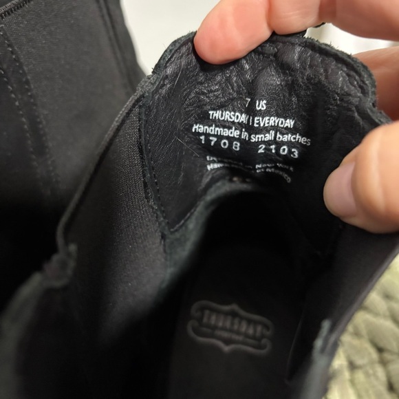 Thursday Boot Co Matte Black Leather Slip On Chelsea Combat Boots - Picture 9 of 10